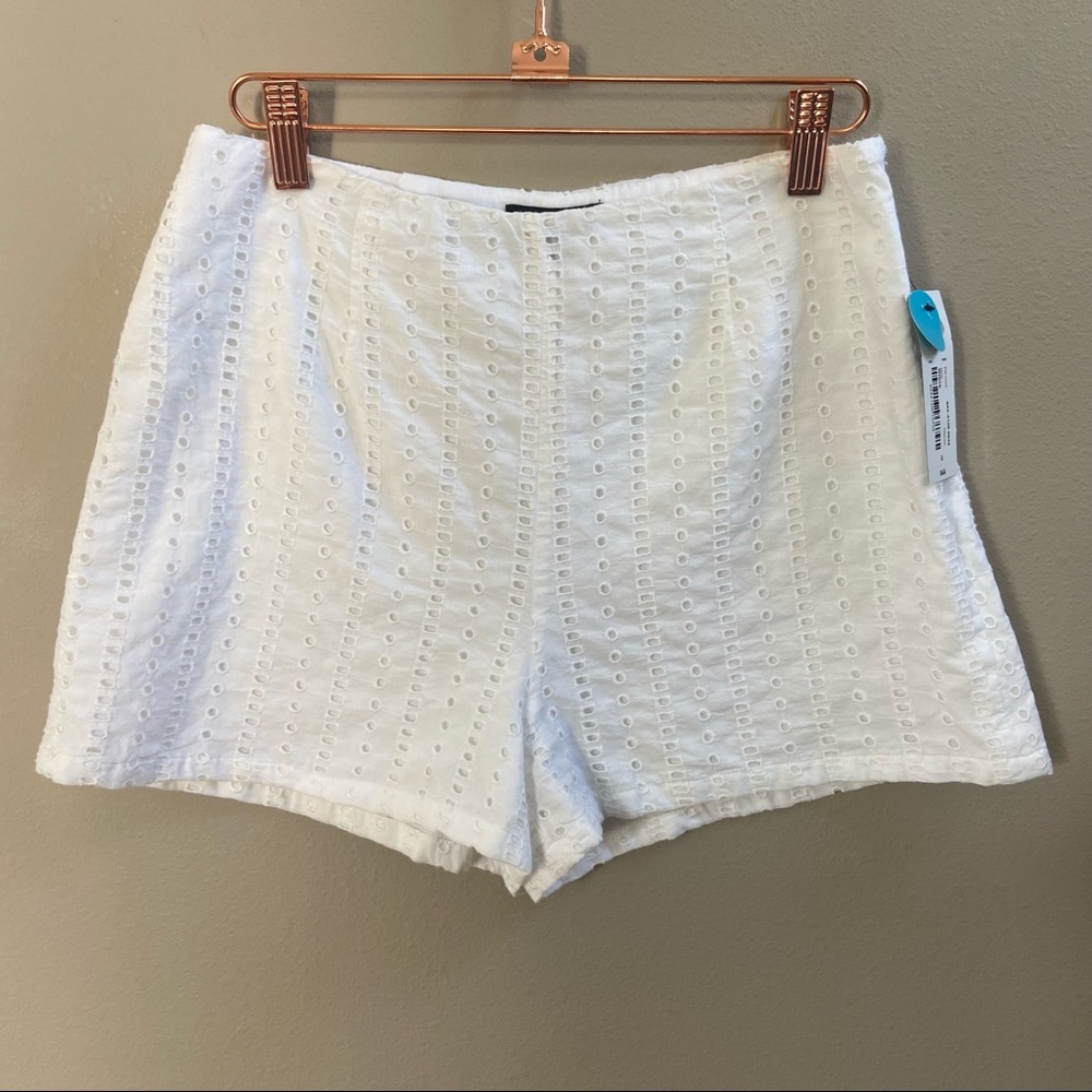 A.N.A. White High Waist Eyelet Cotton Shorts 6 NWT
